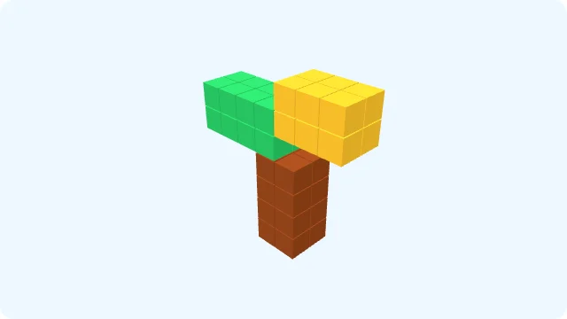 KidsAiTools demonstration: Keep the three colors and shorten the yellow branch.